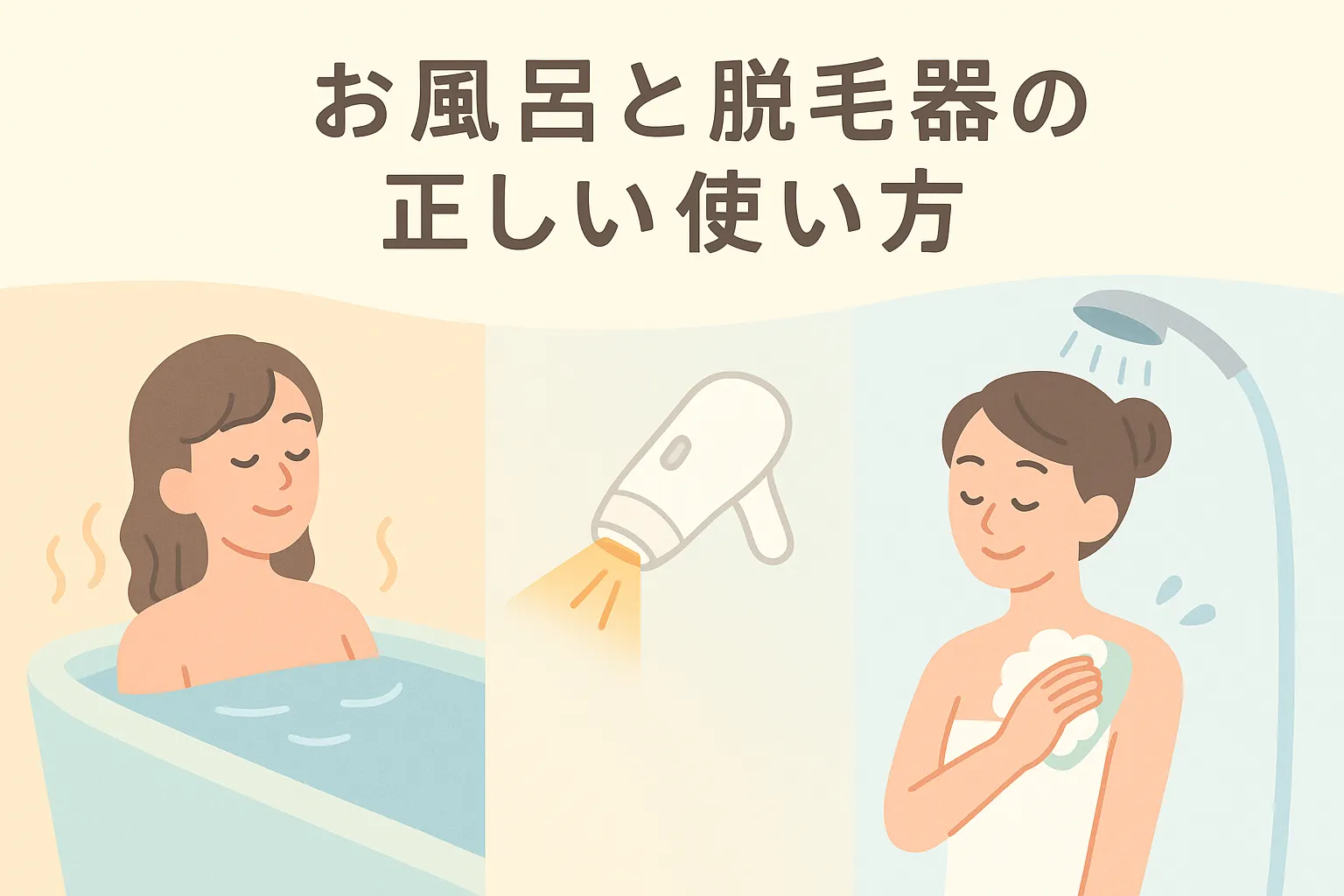 脱毛器は風呂前に使うと危険？お風呂前後の正しいタイミングと12時間後のケア方法アイキャッチ